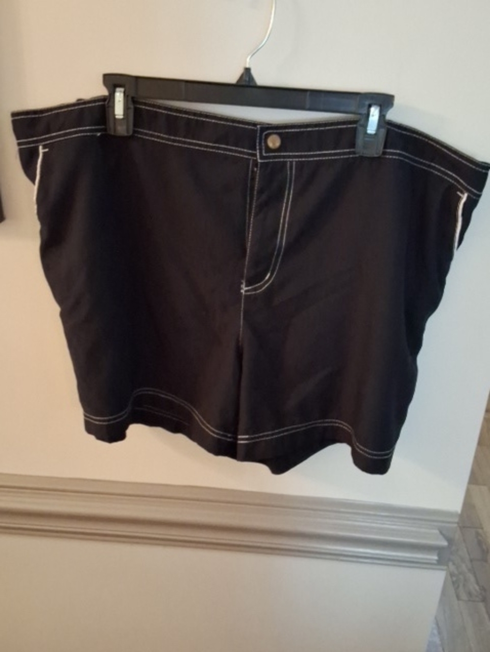 Catalina Black Swim Short with White Contrast Stitching